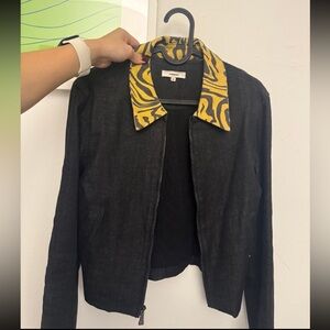 Miaou Kai Zebra Collar Denim Jacket